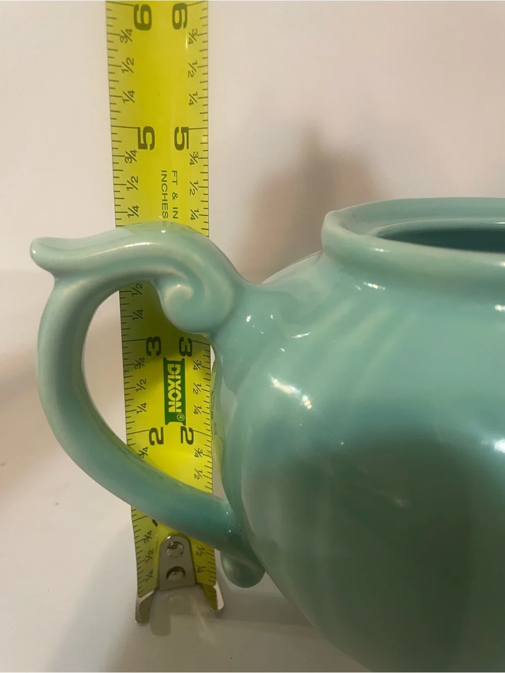 Turquoise Vintage Dalton OHIO Ceramic Pottery Blue Teapot